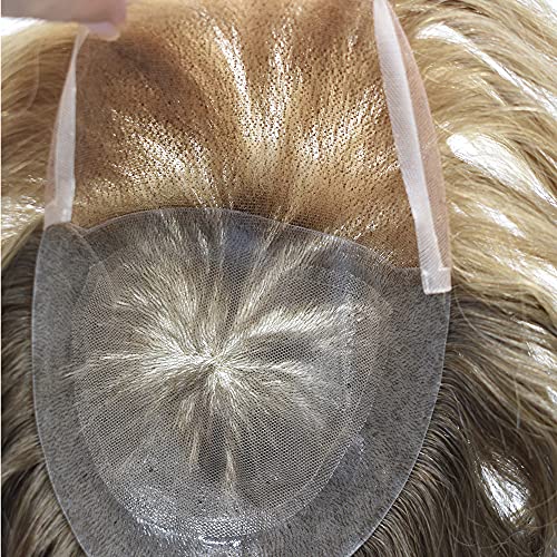 ארהב שוויצרי תחרת פאה עבור גברים שיער החלפת מערכת מולבן קשרים טבעי קו שיער גברים של פאה אירופאי שיער טבעי חתיכות בלונד חום