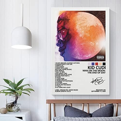 איש פוסטר של קיד קודי על הכריכה של אלבום הירח פוסטר לחדר אסתטי קיר קיר קיר חדר שינה מסמך 12x18 אינץ '
