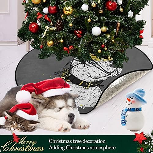 מחצלת עץ חג המולד Visesunny כלב מגניב עם כתר עץ חיה מעמד מחצלת מגן רצפה סופג עץ עץ מחצלת מגש להגנה על רצפה סתיו חורף