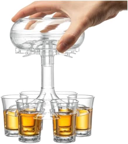 6 מתקן זכוכית יריות ומחזיק, הטוב ביותר עבור נוזלים, קוקטיילים, יין, מיץ ומשקאות מסיבות