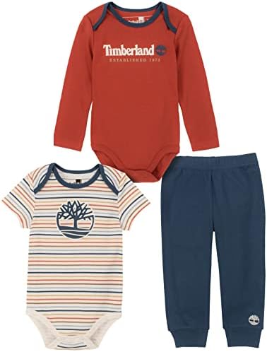 Timberland Baby-Boys 3 Pieces בגדי גוף. סט מכנסיים