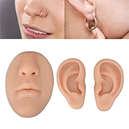 סיליקון אוזן דגם אוזן האף פה גוף חלק ערכת 3 תצוגת נכס הוראת כלי עבור פירסינג בפועל