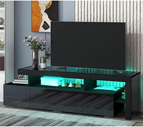 LiruxUN עכשווי 16 צבעים אורות LED ארון טלוויזיה ארון UV מרכז בידור גימור מבריק 70 אינץ 'טלוויזיה