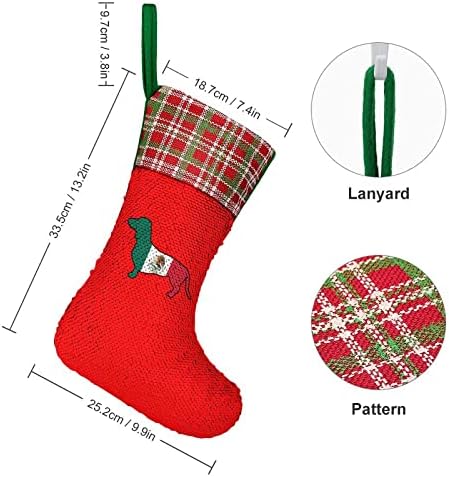 Dachshund מקסיקו כלב נצנץ לחג חג המולד גרביים צבע הפיכים משתנים מלאי קסום לחג המולד עץ אח תלייה גרביים