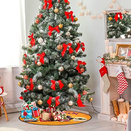 מחצלת עץ חג המולד של Visesunny מחצלת עץ ליל כל הקדושים עץ עץ מחצלת מגן רצפת סופג עץ עץ מחצלת מגש למגש עונת חג