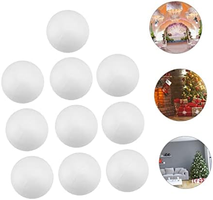 Homoyoyo Decor White מערכת סולארית תפאורה קישוט לבן כדורי 10 יחידים כדורי קצף לקישוטים לאמנות כדורים כדורי חג המולד כדורי חג