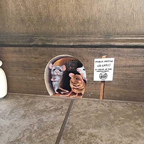 3 ד קיר מדבקת הפחיד עכברים חור מציאותי עכבר קיר מדבקת מסיבת ילדים חדר סלון טפט