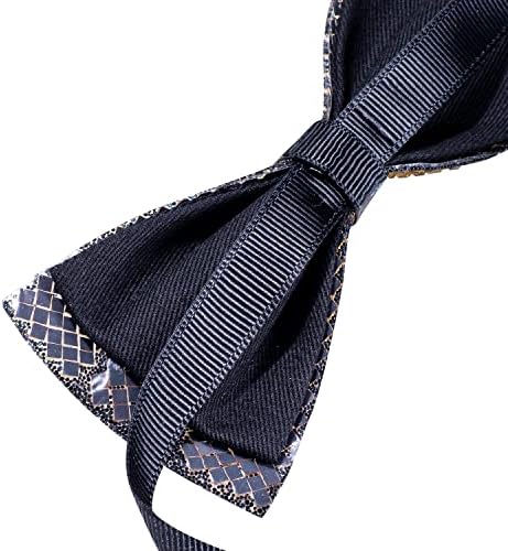 היי-עניבת מוצק / קריסטל קשור עניבת פרפר דש פין סט לגברים מתכוונן עניבת פרפר לחתונה לנשף טוקסידו