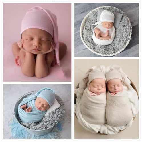 Vomdrok יילוד צילום לתינוקות חודשי עוטף עם כובע לילדות בנות צילום תלבושות תלבושות למתוח אבזרי צילום תינוקות שמיכה