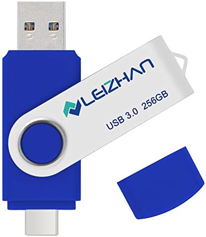 Leizhan 3.0 כונן הבזק USB 256 ג'יגה -בייט, מקל צילום מסוג C לטלפון אנדרואיד Huawei P30 P20, Samsung Galaxy S10, S9, Note