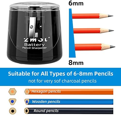 זמול סוללה מופעל חשמלי עיפרון מחדד,קטן סוללה מופעל עיפרון מחדדי נייד,מהיר לחדד, מתאים מס 2-בעפרונות צבעוניים