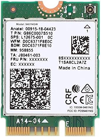 כרטיס רשת WiFi WiFi, כרטיס רשת אלחוטית עבור Intel 9461NGW M.2 ממשק 433Mbps תמיכה ב- Bluetooth 5.0, WLAN Bluetooth Card
