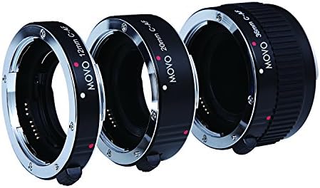 Movo AF צינורות הארכת מאקרו עבור Canon EOS עם צינורות 12 ממ, 20 ממ ו- 36 ממ