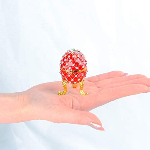 LONGSHENG - מאז 2001 - תכשיטי ביצה אדומה מצוירת ביד תכשיטי תכשיט תכשיטים לחתונה העדפת מתנה אספנות פסלון
