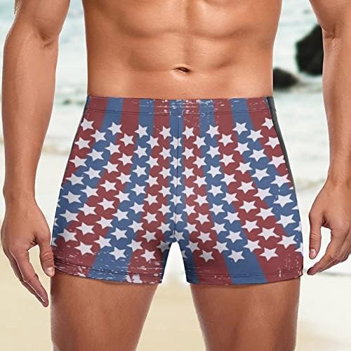 BMISEGM מכנסיים קצרים קצרים לגברים יום עצמאות יום קיץ אופנת פנאי חוף הים חופשה קצרה גזעי שחייה קצרים עבור