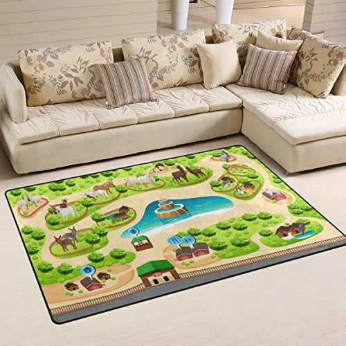שטיח אזור ווליי, ליטוף גן חיות שטיח רצפת שטיח ללא החלקה למגורים של מעונות חדר מעונות עיצוב חדר שינה 31x20 אינץ '