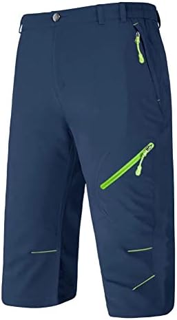 מכנסי קפרי 3/4 מכנסי קפרי של Biylaclesen מכנסי טיול מהיר ויבש עם 4 כיסי רוכסן אימון אימון אימון קפריס