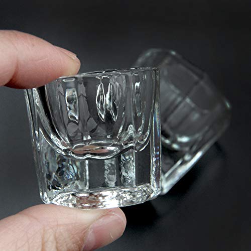 6 יחידות ברור נייל אמנות אקריליק נוזל אבקת מנומר צלחת קערת זכוכית קריסטל כוס זכוכית עבור נייל אמנות מניקור טיפול כלים