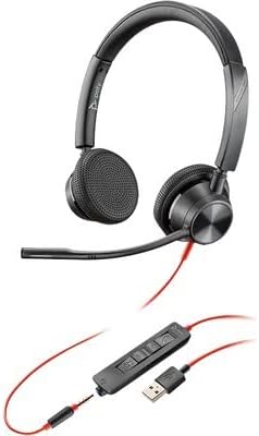 Plantronics - Blackwire 3325 אוזניות סטריאו קוויות עם מיקרופון בום - התחבר ל- PC/Mac דרך USB -A או נייד/טאבלט באמצעות
