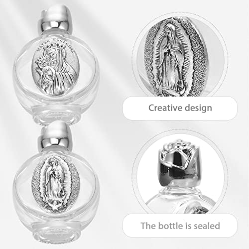 קישוטי חתונה Ipetboom 2 יחידות זכוכית מזכוכית בקבוק מים קדוש מדליית בקבוק קתולי בקבוקי מים קדושים פיתולים בקבוק בושם