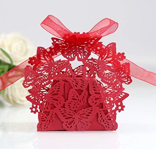 מפלג 50 יחידות לייזר אדום חותך פרפר קופסאות טובות קופסאות קופסאות קופסת שוקולד קופסת מתנות למקלחת כלה חתונה