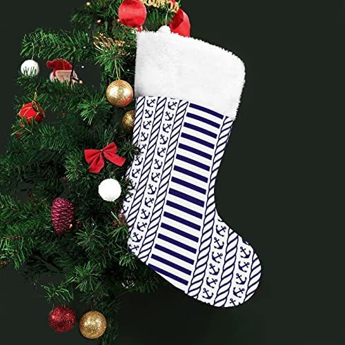 עוגני חיל הים דפוס חבל גרב גרביים תלויים מדפיסים קישוטי אח עץ חג המולד