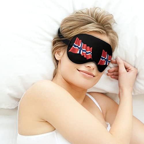 מסיכת שינה של נורבגיה דגל נורבגיה מכסה מסכת עיניים מכסה עיניים קלה משקל עם רצועה מתכווננת לגברים נשים