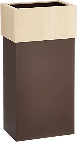 פח אשפה יאמאטו קרפט 15-011 עם כיסוי בלתי נראה, קובייה כפולה, 30 וואט, קובייה 30 ליטר, חום, תוצרת יפן
