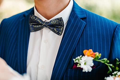 עניבות פרפר לגברים מראש קשור פייזלי עניבות פרפר כיס כיכר סט גברים של עניבת פרפר מסיבת חתונה