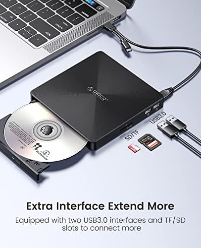 אוריקו 24 חריצים מיקרו אחסון כרטיס מחזיק עם חיצוני תקליטור / כונן תואם יציאות וחריצי כרטיס למחשב נייד