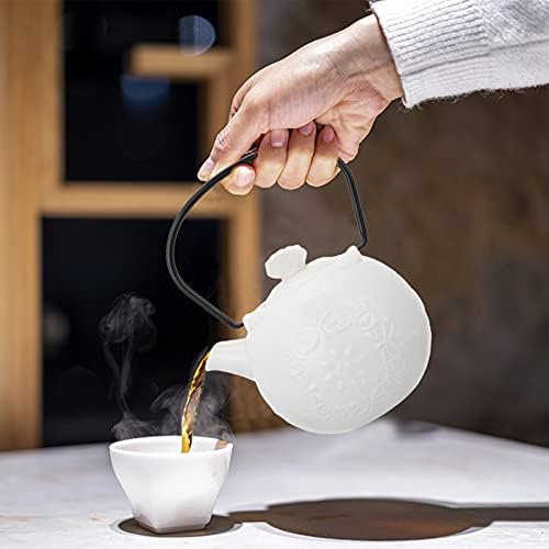 המוטון תה לבן קומקום תה לבן קומקום תה לבן קומקום קומקום קרמיקה סיר תה עלים רופף למטבח בית משרדים קישוט מתנה וינטג