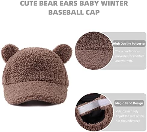 כובע בייסבול של פליס חורף לתינוקות בנות פעוטות חמות כובע דוב חמוד אוזניים כובעי בייסבול ילדים