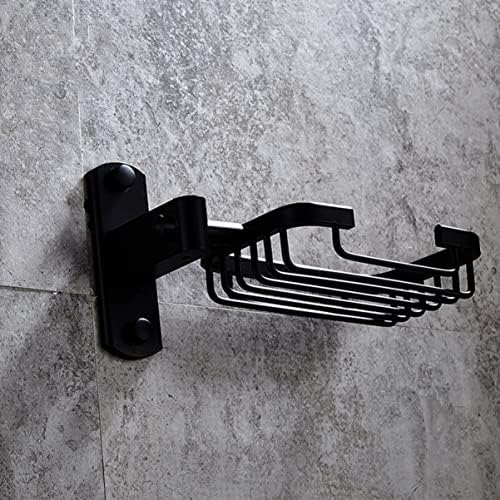 CABILOCK 3PCS מגש אמבטיה צלחת אלומיניום סבון קיר רכוב למדף סגנון מקלחת עתיק סל מחזיק וינטג 'סל שחור בית אמבטיה
