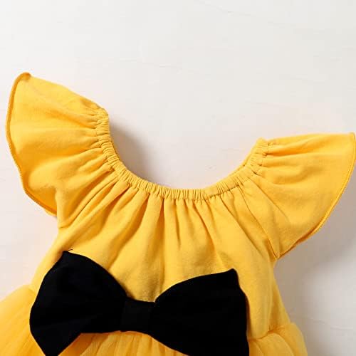 Defahn יילוד תינוקת רומפר טול שמלת טוטו שרוול שרוול קיץ שמלת גוף גוף מקשה אחת עם תלבושת סרט
