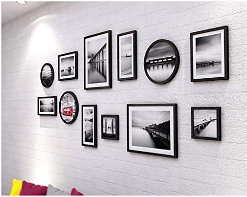 DLVKHKL צילום קיר- אוסף מסגרת צילום אוסף מסגרות מרובות תמונות סט של 12 מסגרות צילום סט קיר DIY חדר שינה קיר