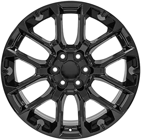 OE Wheels LLC 22 אינץ 'מתאים סילברדו טאהו סיירה יוקון קדילאק אסקאלאד CV67 22x9 מבריק שחור שפה