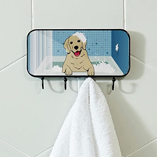 חיה כלב הדפס מעיל מעיל קיר קיר, מתלה מעיל כניסה עם 4 חיבור לעיל מעיל גלימות ארנק מגבות כניסה לחדר אמבטיה סלון
