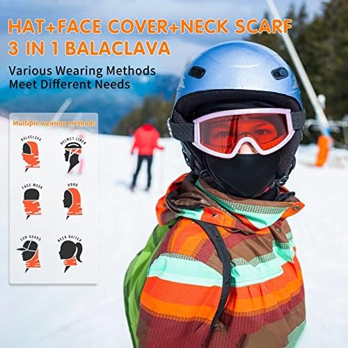 ילדים גרב סקי מסכת 2 חבילה, חורף כובע פנים כיסוי צוואר חם עבור 3-15 ילד ילדה, מלא פנים מסכות סקי רכיבה על אופניים