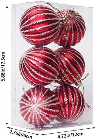 זרי קריסטל למעטפת תליון כדור חג המולד צבוע ביד ציפוי פלסטיק 6 סמ כדור דלעת קישוטי עץ חג המולד נדנדה תליון מכונית