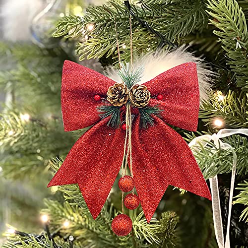 פינס חג המולד אגוז קשת קשת תליון עץ חג המולד זר קשת קשתות נצנצים בעבודת יד קשתות חג המולד קישוט תלוי חדש