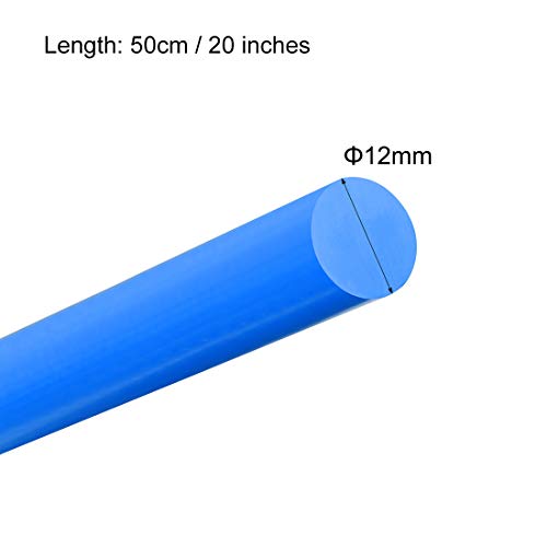 מוט עגול עגול מוט פלסטיק 1/2 אינץ 'אורך 20 אינץ