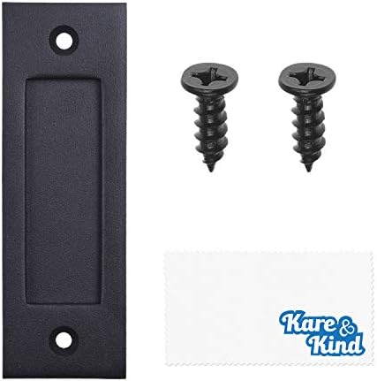 Kare & Kind 6 אינץ 'הידית של דלת אסם הזזה - קל להתקנת משיכת אצבע תחתונה שטוחה - קצוות חלקים של פלדה מוצקה לדלתות אסם הזזה,