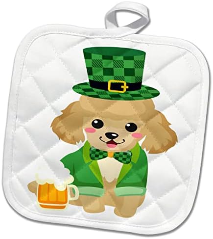 3 דרוז כלב חמוד בכובע העליון של יום פטריקס, מעיל עם בירה - פוטולדרים