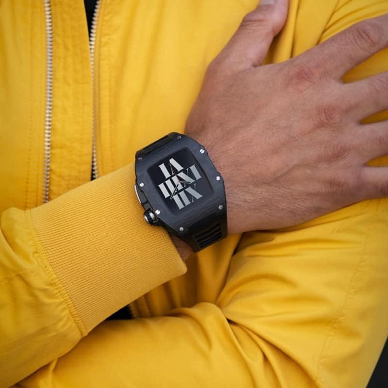 מארז מתכת חדש של Houcy עבור Apple Watch 44 ממ 45 ממ רצועת שעון נירוסטה עבור Apple Watch 7 41 ממ פס פגז IWatch Series 6 5