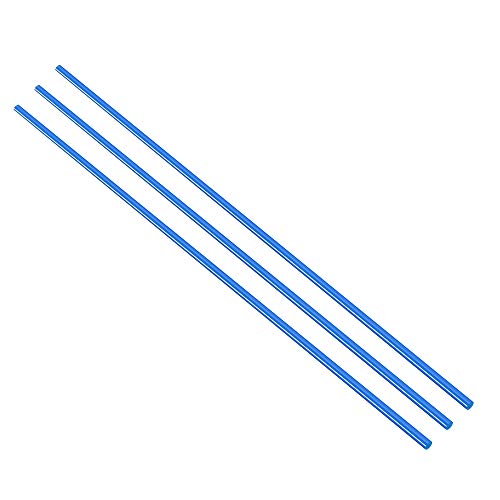 אקריליק עגול מוט, כחול, 1/4 קוטר 18-1 / 8 אורך, מוצק פלסטיק בר מקל 3 יחידות