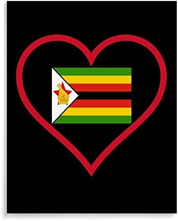 אני אוהב את זימבבואה אדום לב צבע על ידי מספרים ערכות בד עשה זאת בעצמך אקריליק שמן ציור עבור בית קיר תפאורה 12 * 16 אינץ