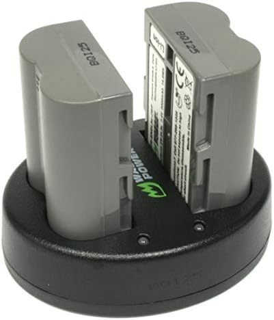 סוללת כוח ווסאבי ומטען USB כפול עבור ניקון EN-EL3E ו- Nikon D50, D70, D70S, D80, D90, D100, D200, D300, D300S, D700