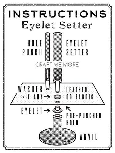 סט Craftmemore סט של אגרוף אגרוף של Eyelet Setter Anvil ו- Hole Punch Cutter עם גלגלי 200 יחידות