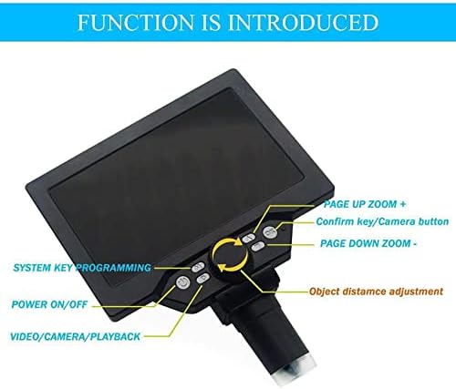 Adorz 7 מיקרוסקופ דיגיטלי, HD 1080P מקלט וידאו מצלמת מיקרוסקופ עם תצוגת מסך LCD ותושבת מתכת לתיקון SMD של לוח מחשב סלולרי