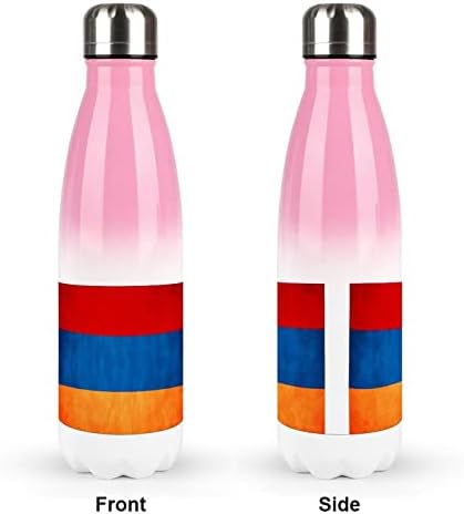 מרקם דגל ארמני 17oz בקבוק מים ספורט נירוסטה ואקום מבודד צורת קולה בקבוק ספורט לשימוש חוזר